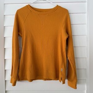 The North Face | Waffle Knit Thermal Top Mustard Yellow Size Small
